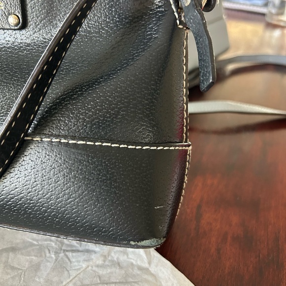 Kate spade black leather crossbody purse with pink lining. - Picture 10 of 10